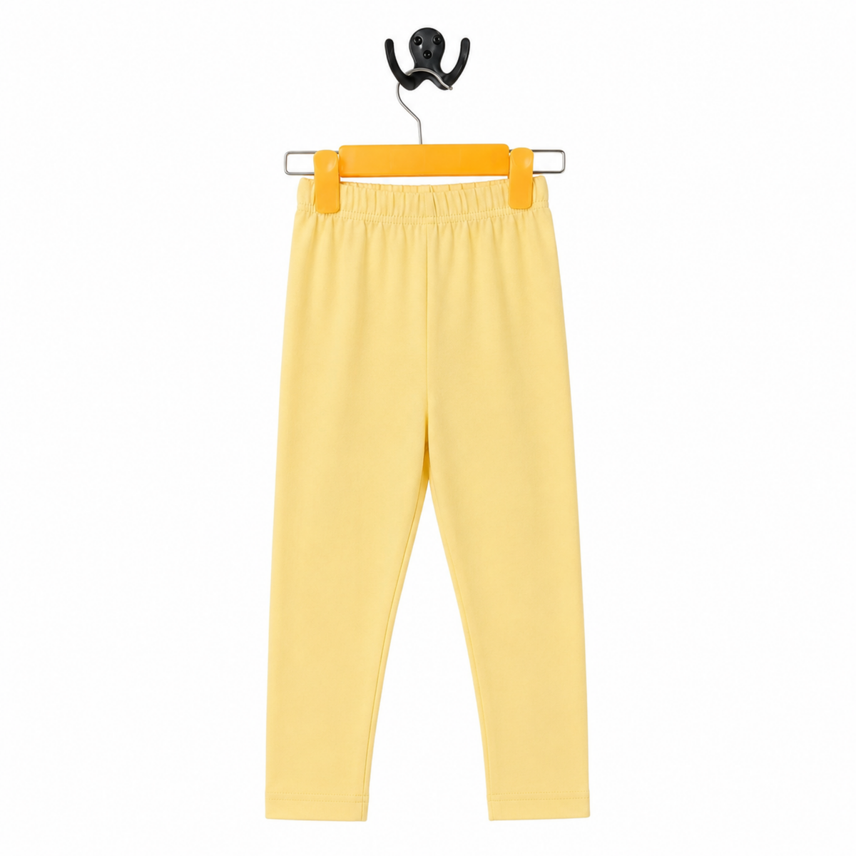 Premium Cotton Stretch Tights - Refreshing Solid Lemon Yellow Everyday