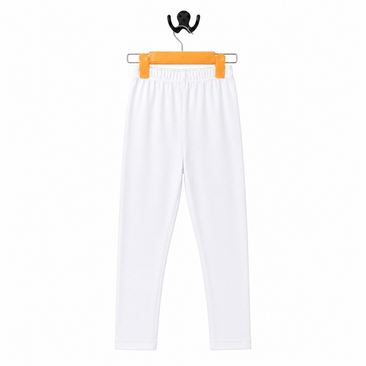 Premium Cotton Stretch Tights - Crisp Solid White Everyday