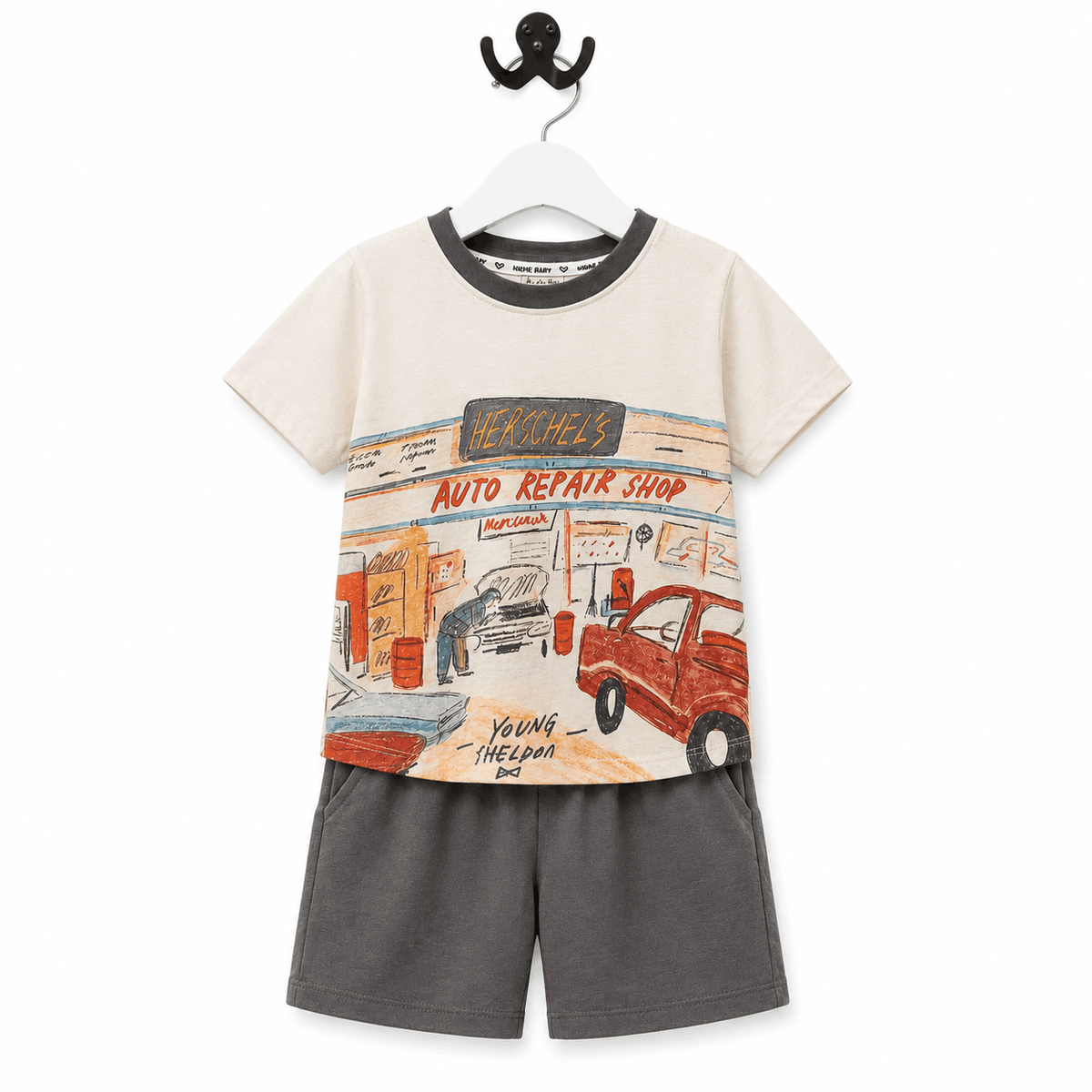Boys Auto Repair Shop Graphic T Shirt and Shorts Set