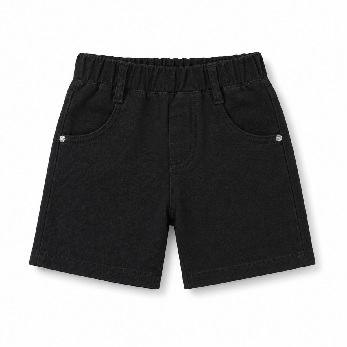 Boys Classic Jet Black Denim Casual Shorts