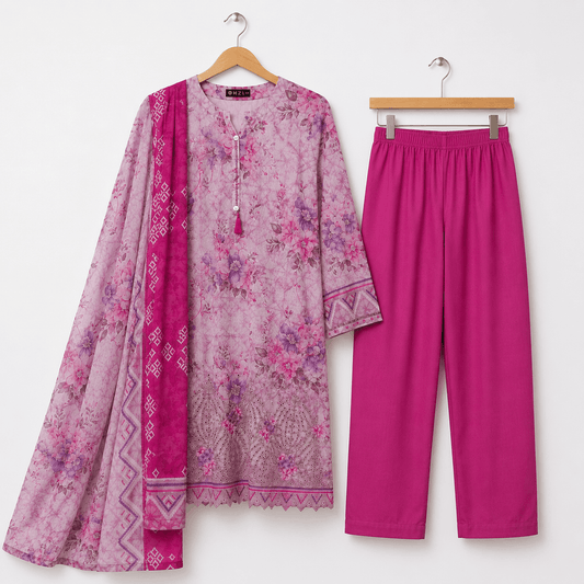 Lilac Blossom 3 Piece Printed Lawn Suit