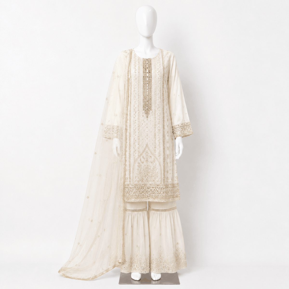 Elegant Embroidered Sharara Suit