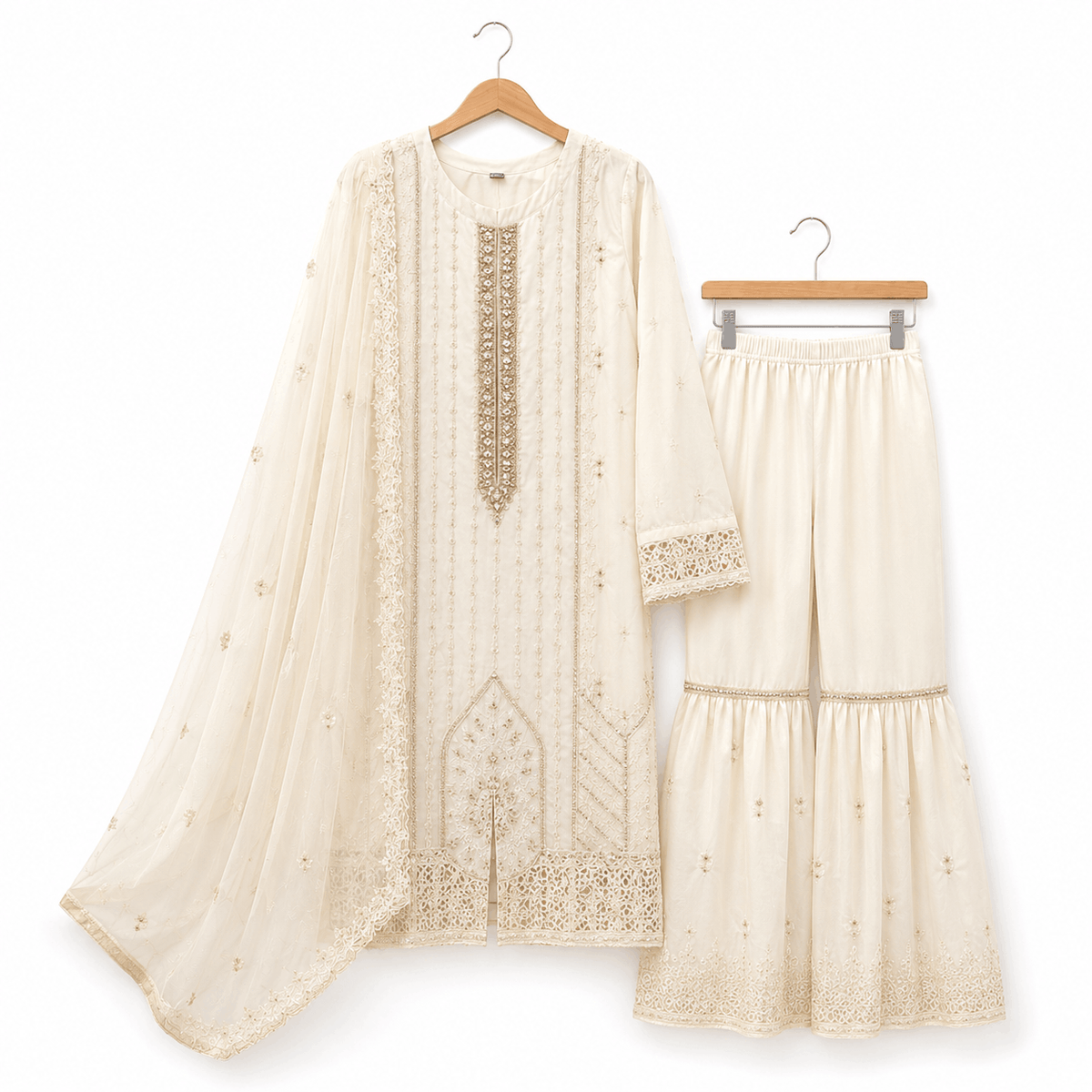 Elegant Embroidered Sharara Suit
