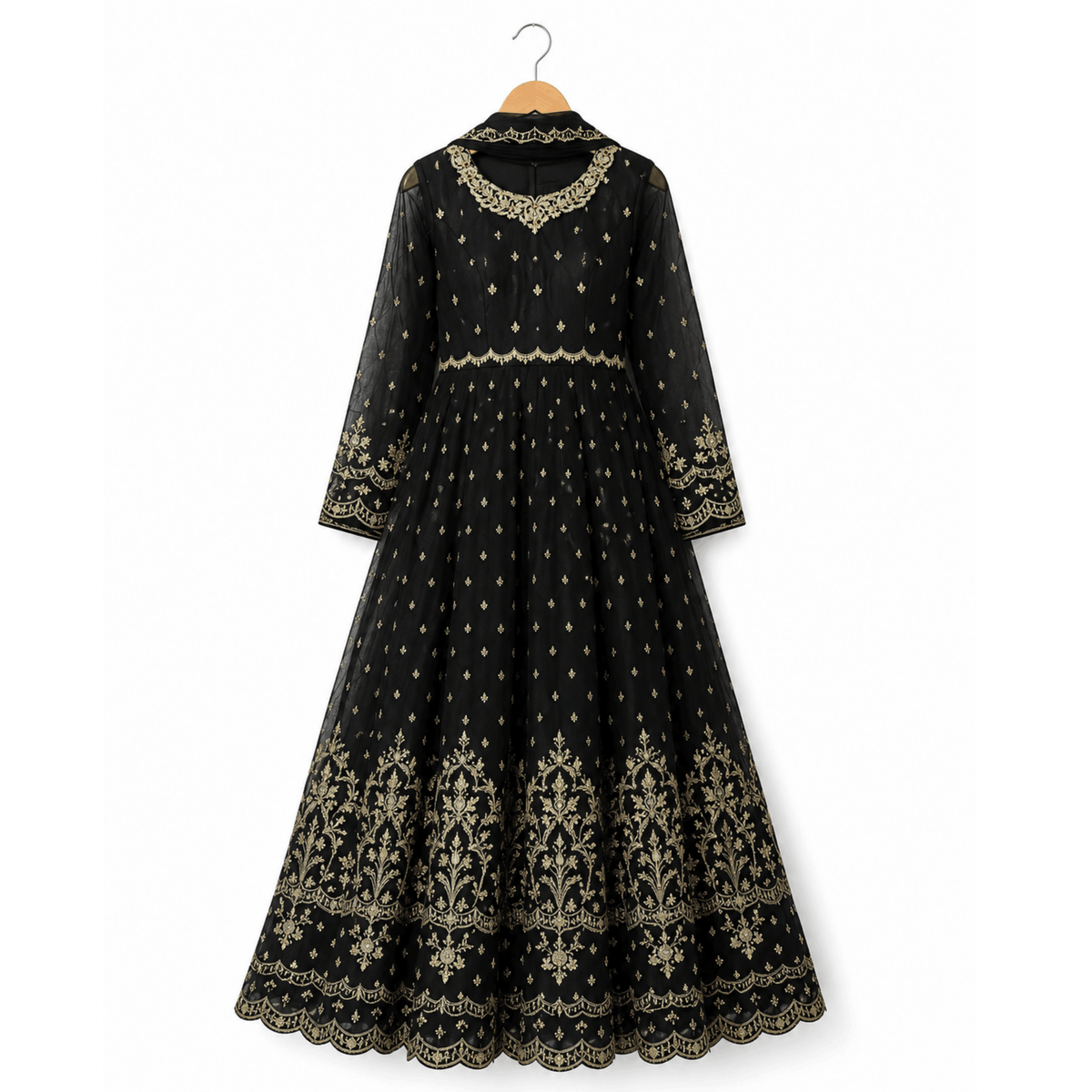 Women Embroidered Festive Chiffon Maxi Dress - 3 Piece