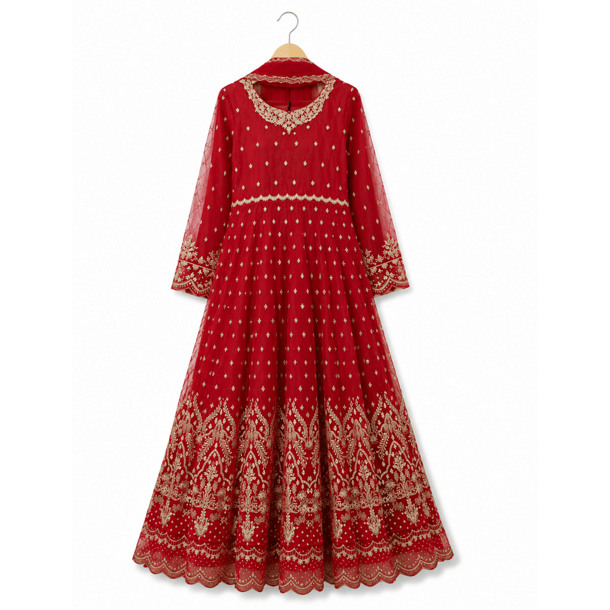 Women Embroidered Festive Chiffon Maxi Dress - 3 Piece