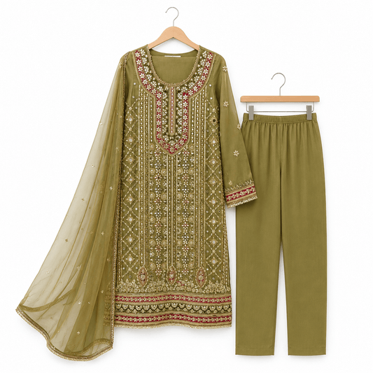 Traditional Embroidered Festive Suit