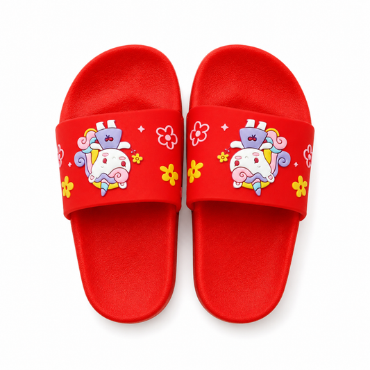 Sparrow Kids Magical Unicorn Cartoon Slides - Soft Cushioned Anti-Slip Sandals