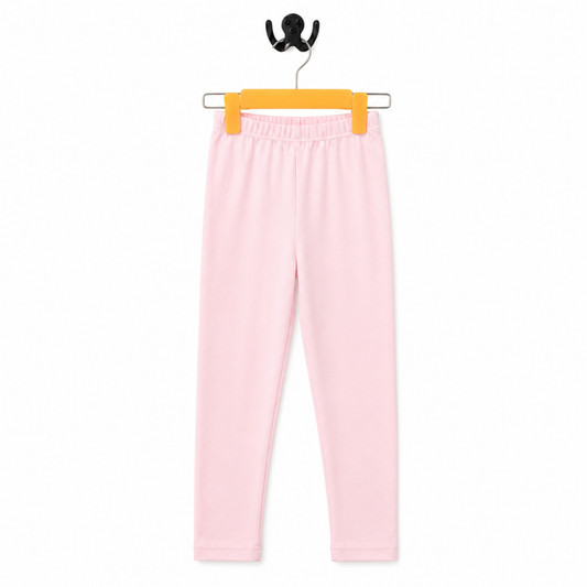 Premium Cotton Stretch Tights - Soft Solid Baby Pink Everyday Leggings