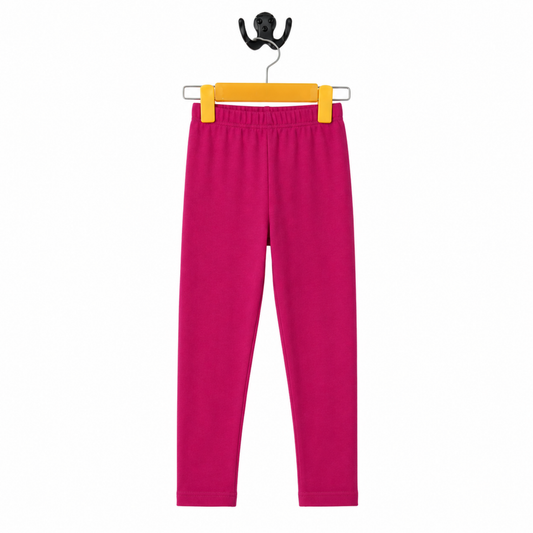 Premium Cotton Stretch Tights - Vibrant Solid Magenta Pink