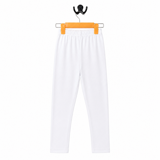 Premium Cotton Stretch Tights - Crisp Solid White Everyday