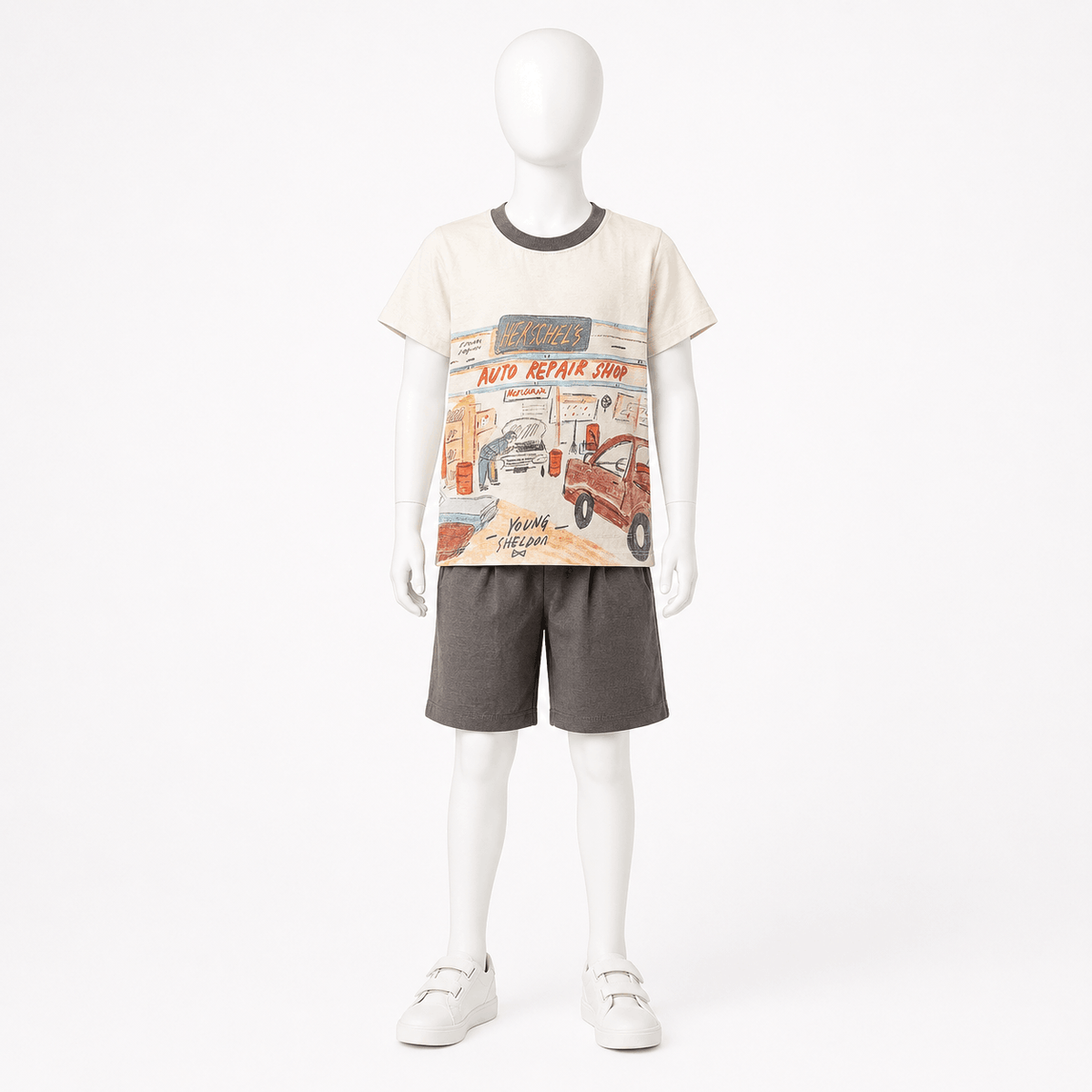 Boys Auto Repair Shop Graphic T Shirt and Shorts Set