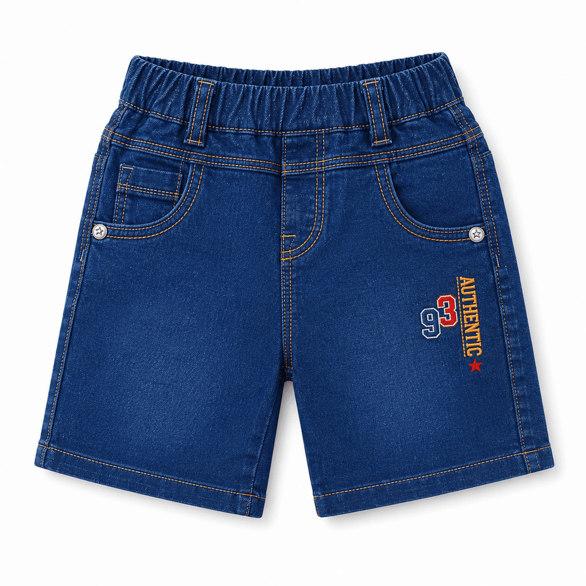 Boys Dark Wash Denim Varsity Shorts