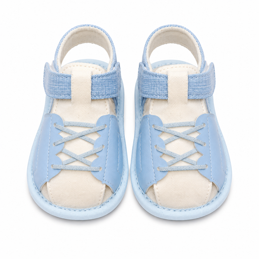 Toddler Soft Cushioned Lace-Up Denim Blue Sandals