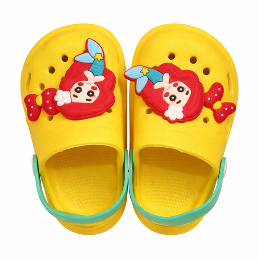 Kids Mermaid Print Waterproof crocs - Bright Yellow