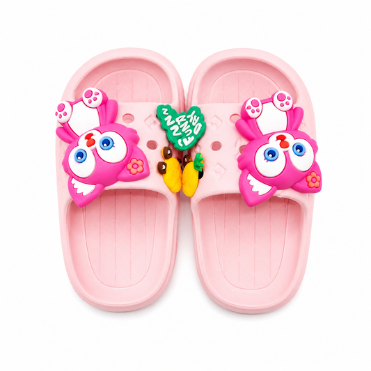 Girls Fun Day Character Charm Pink Platform Slides