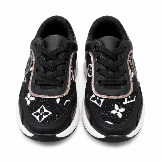 Kids Elite Black & White Patterned Sporty Joggers